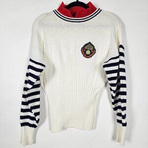 Vintage Fia Italia Crest Luxury Money Womens Medium Long Sleeve Pullover Sweater